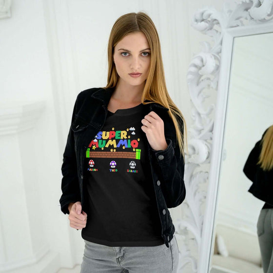 Personalisiertes Super Mommio Shirt | Geschenk für Mama | Muttertags-T-Shirt | Personalisiertes Muttergeschenk | Anpassbares Shirt | Super Mummio