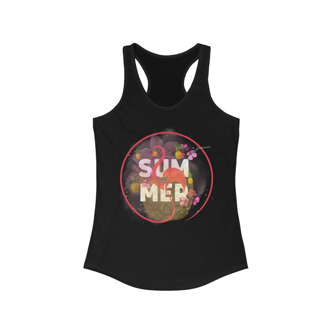 Women's Tank Top with Playful Summer Pineapple Tank Top Printify XS Solid Black