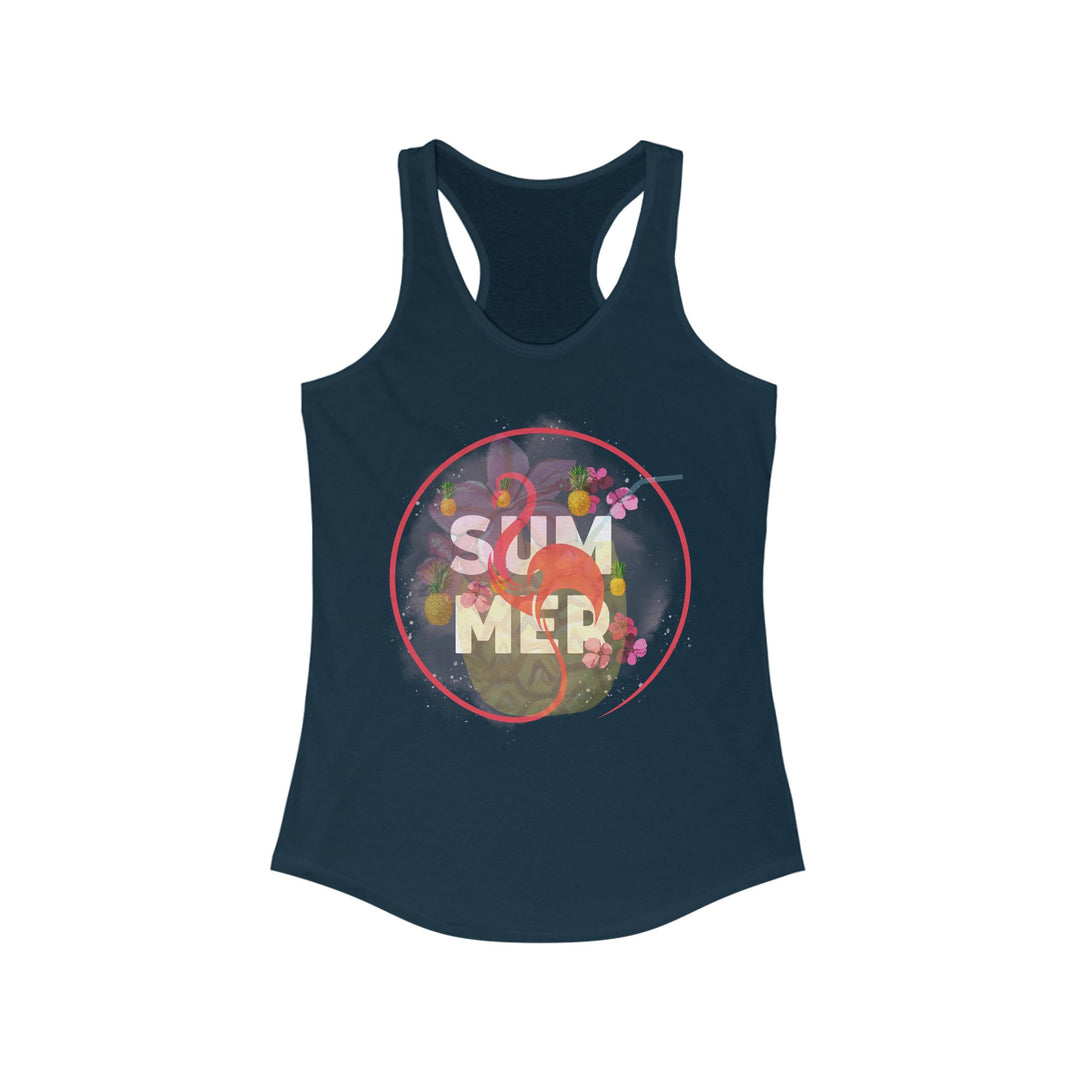 Women's Tank Top with Playful Summer Pineapple Tank Top Printify XS Solid Midnight Navy