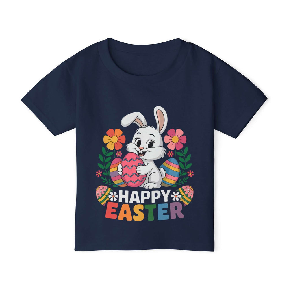 Toddler T-shirt with Cute Easter Bunny Kids clothes Printify Navy 2T