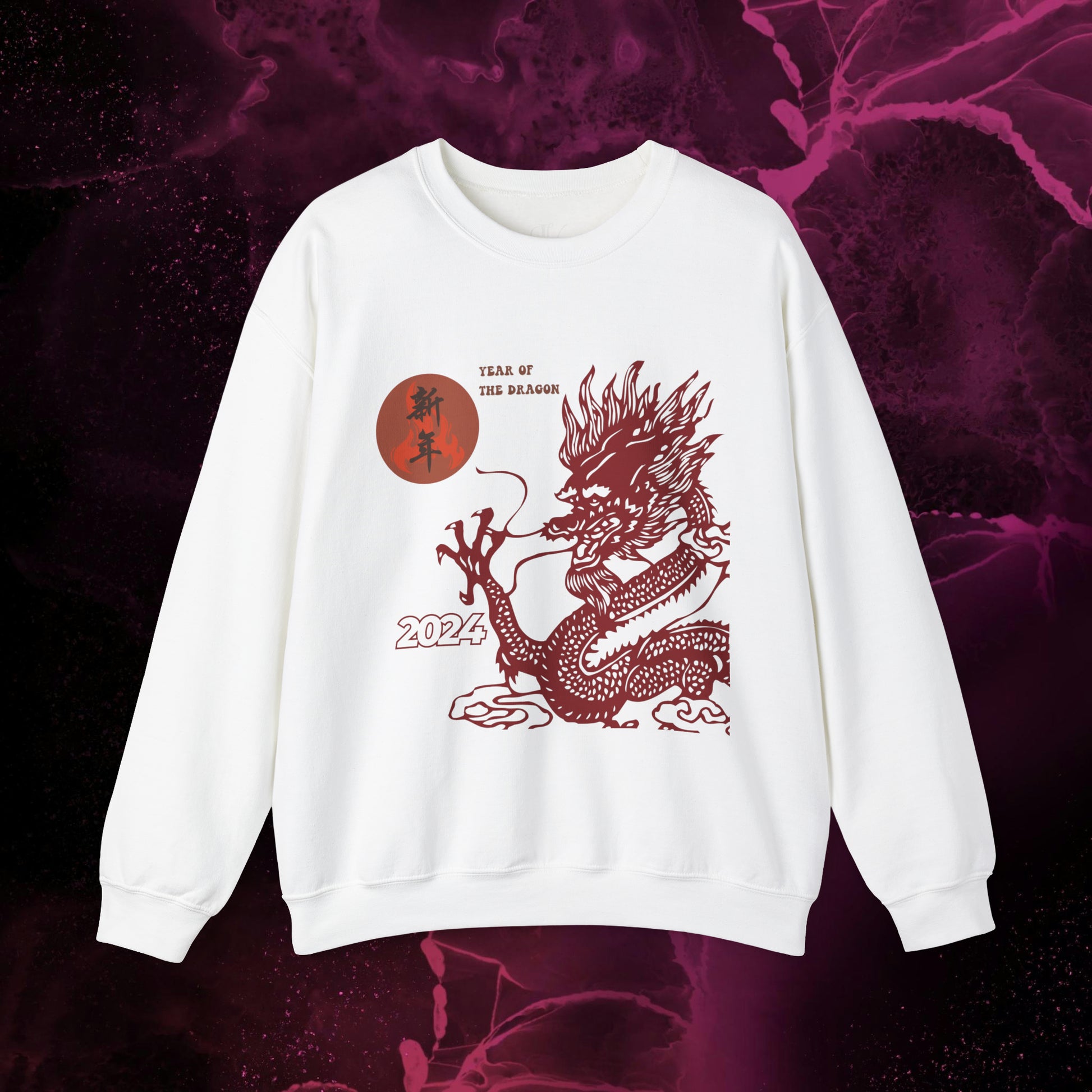 Year of the Dragon Sweatshirt - 2024 Chinese Zodiac Shirt for Lunar New Year Sweatshirt S White 