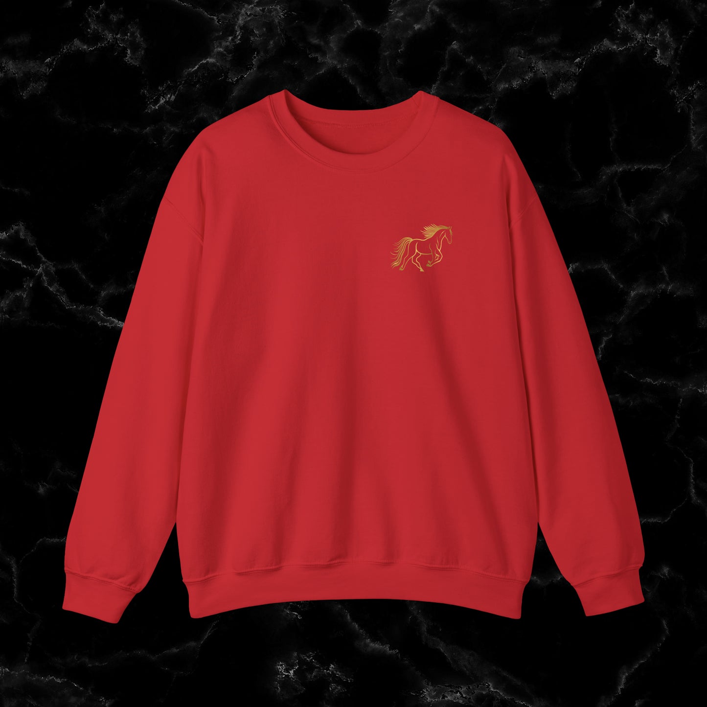 Personalized Horse Sweatshirt - Gift for Horse Owner, Perfect for Christmas, Birthdays, and Equestrian Enthusiasts Sweatshirt S Red 