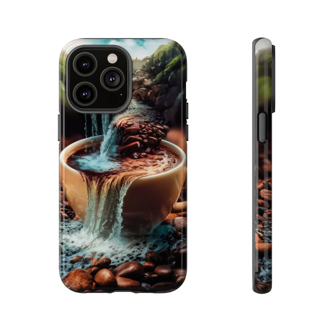 Coffee Lover Tough Case - Surreal Mountain Landscape Phone Case Printify iPhone 14 Pro Max Glossy