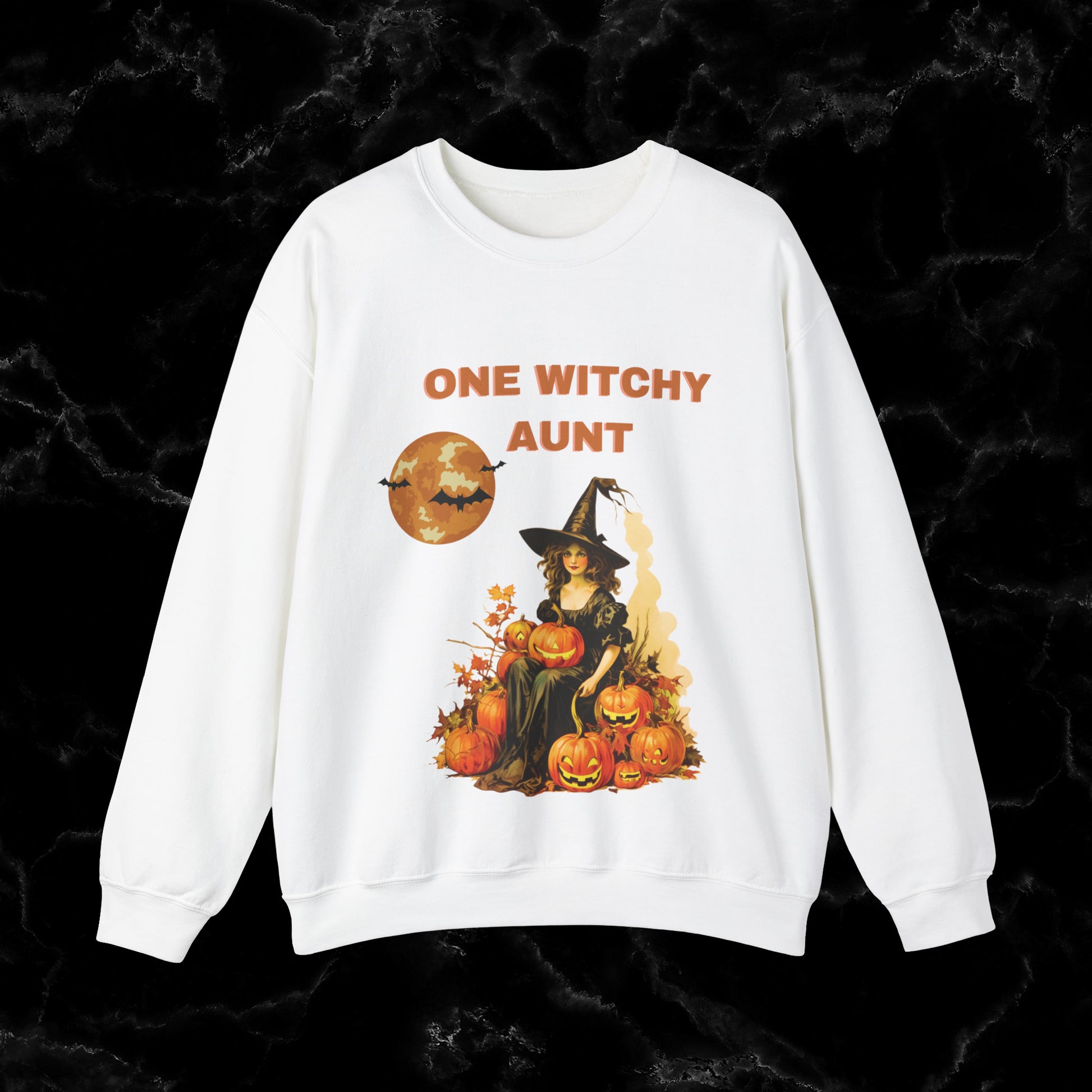 One Witchy Aunt Sweatshirt - Cool Aunt Shirt, Feral Aunt Sweatshirt, Perfect Gifts for Aunts Halloween Sweatshirt S White 