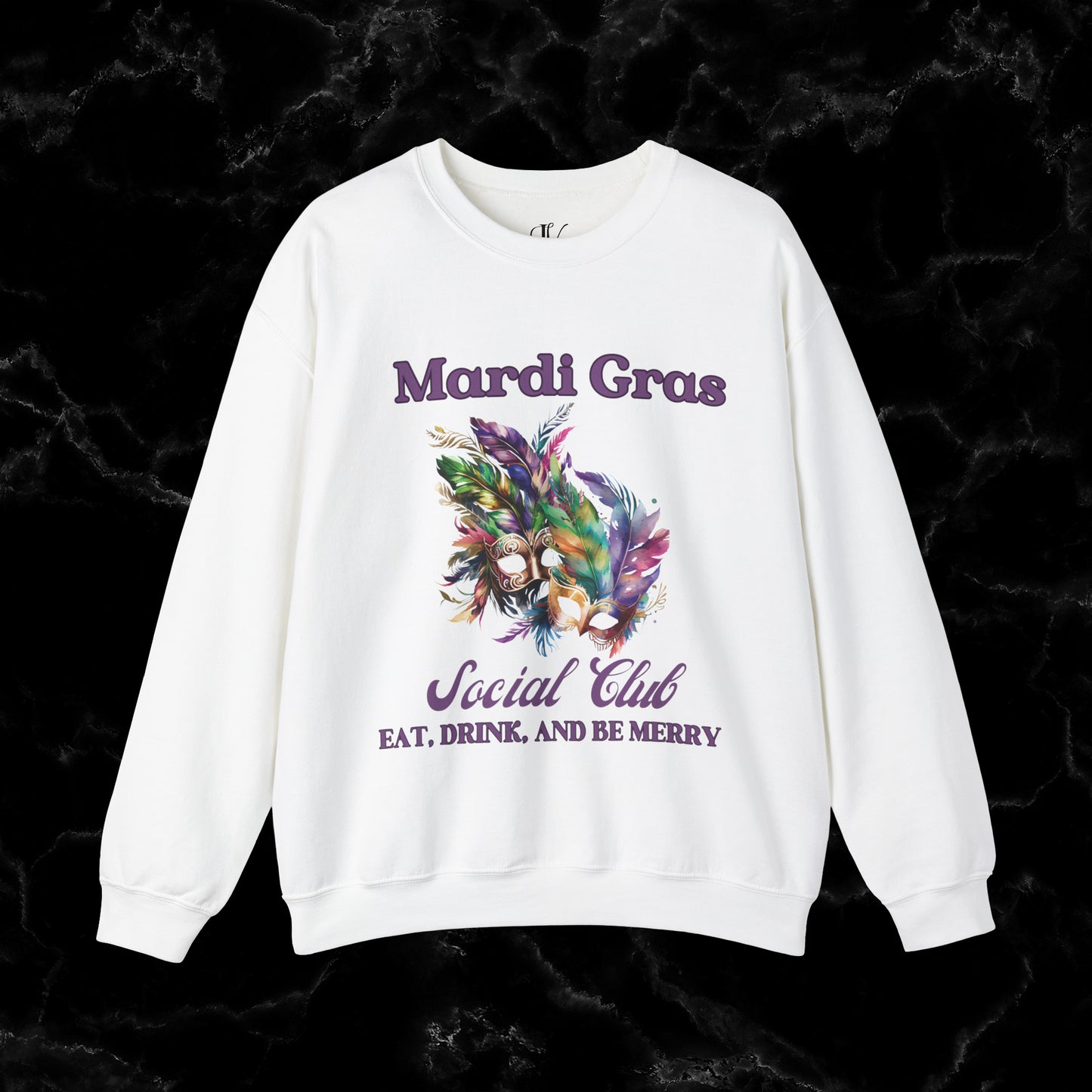 Mardi Gras Sweatshirt Women - NOLA Luxury Bachelorette Sweater, Unique Fat Tuesday Shirt, Louisiana Girls Trip Sweater, Mardi Gras Social Club Chic Sweatshirt S White 