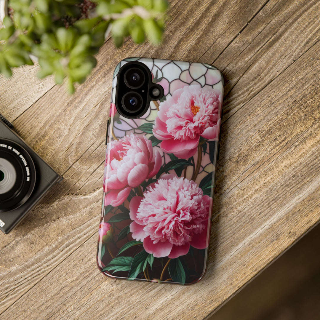 Phone Case Art Deco Pink Peonies Phone Case Printify