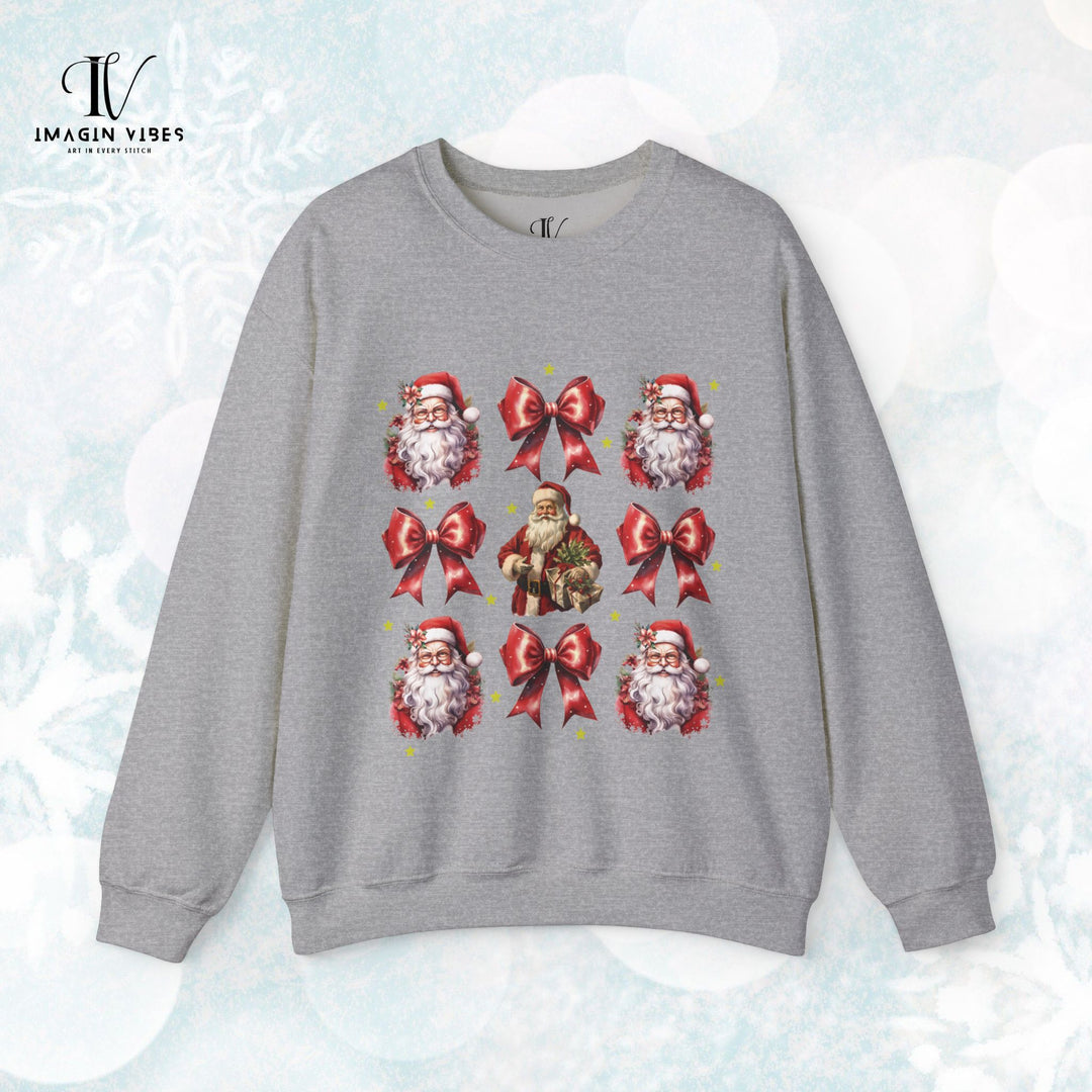 Coquette Bow Santa Christmas Sweatshirt