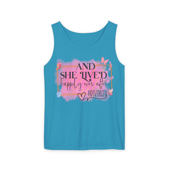 Empowering Divorced Watercolor Butterfly Tank Top Tank Top Printify Sapphire S