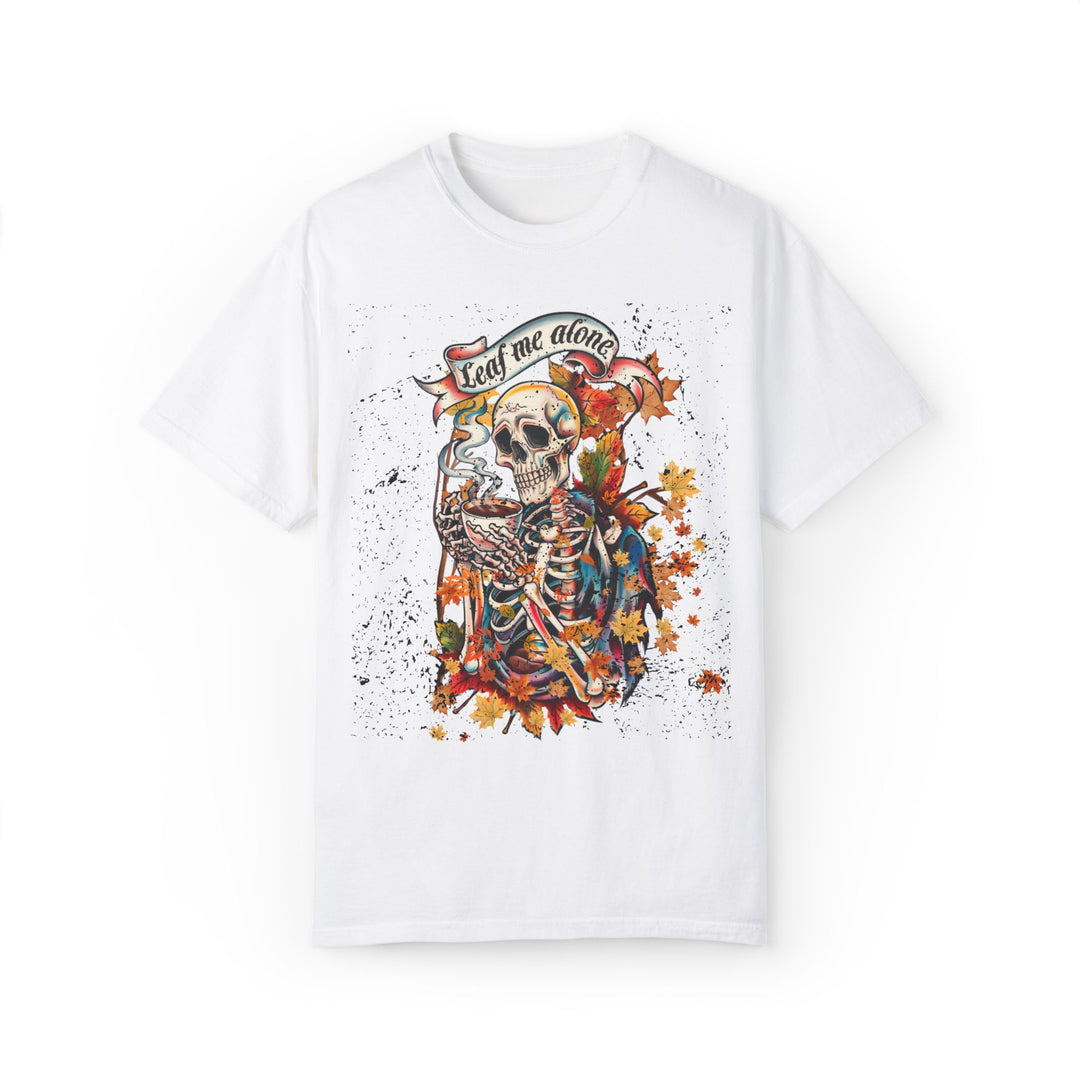 Leaf Me Alone: Grunge Skeleton Halloween T-Shirt