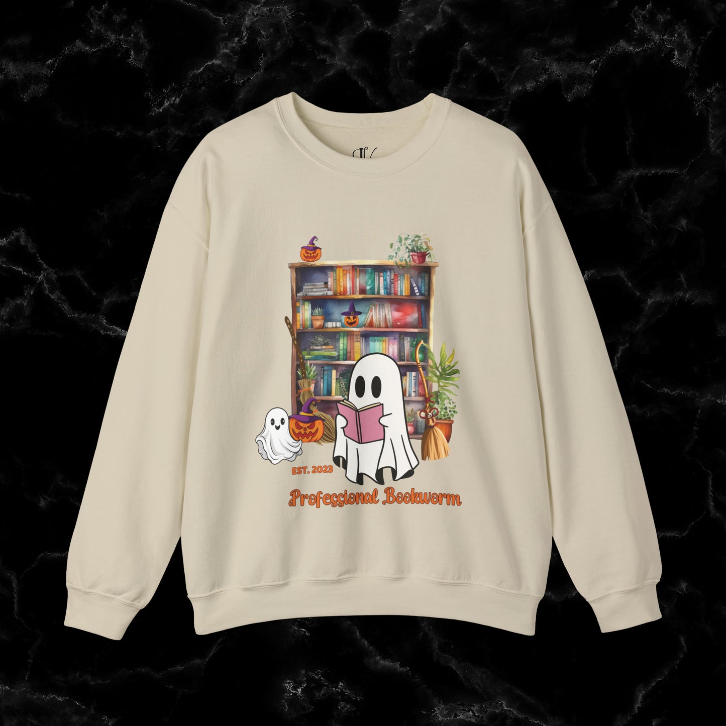 Witchy Gifts for Book Lover Cottagecore Pumpkin Witch Sweatshirt - Bookworm Back To School Reading Fall Sweater, Perfect Present for Bookworm Aunt's Birthday Sweatshirt S Sand 