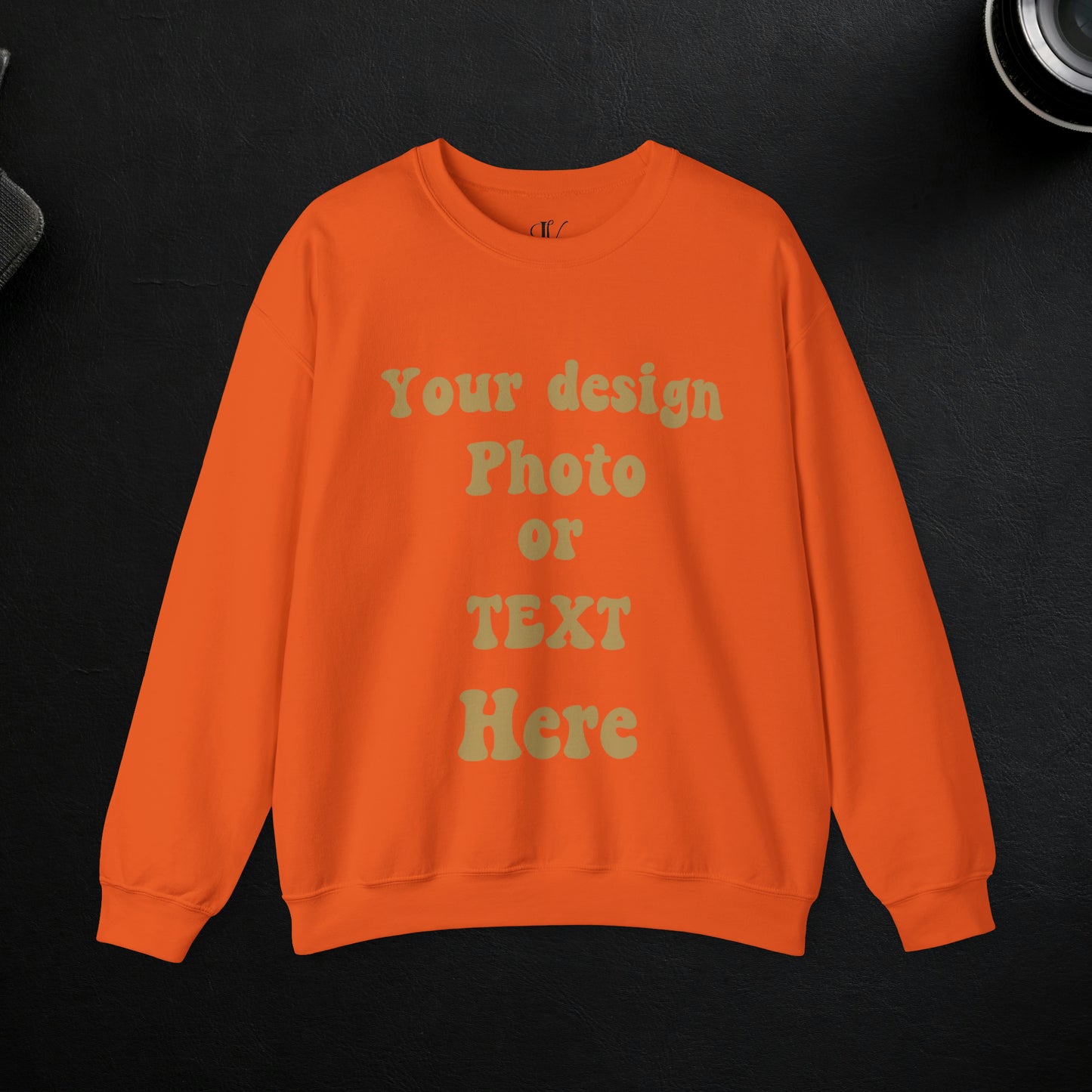 Imagin Vibes™ Crewneck Sweatshirt Personalized With Your Photo, Text Sweatshirt S Orange 