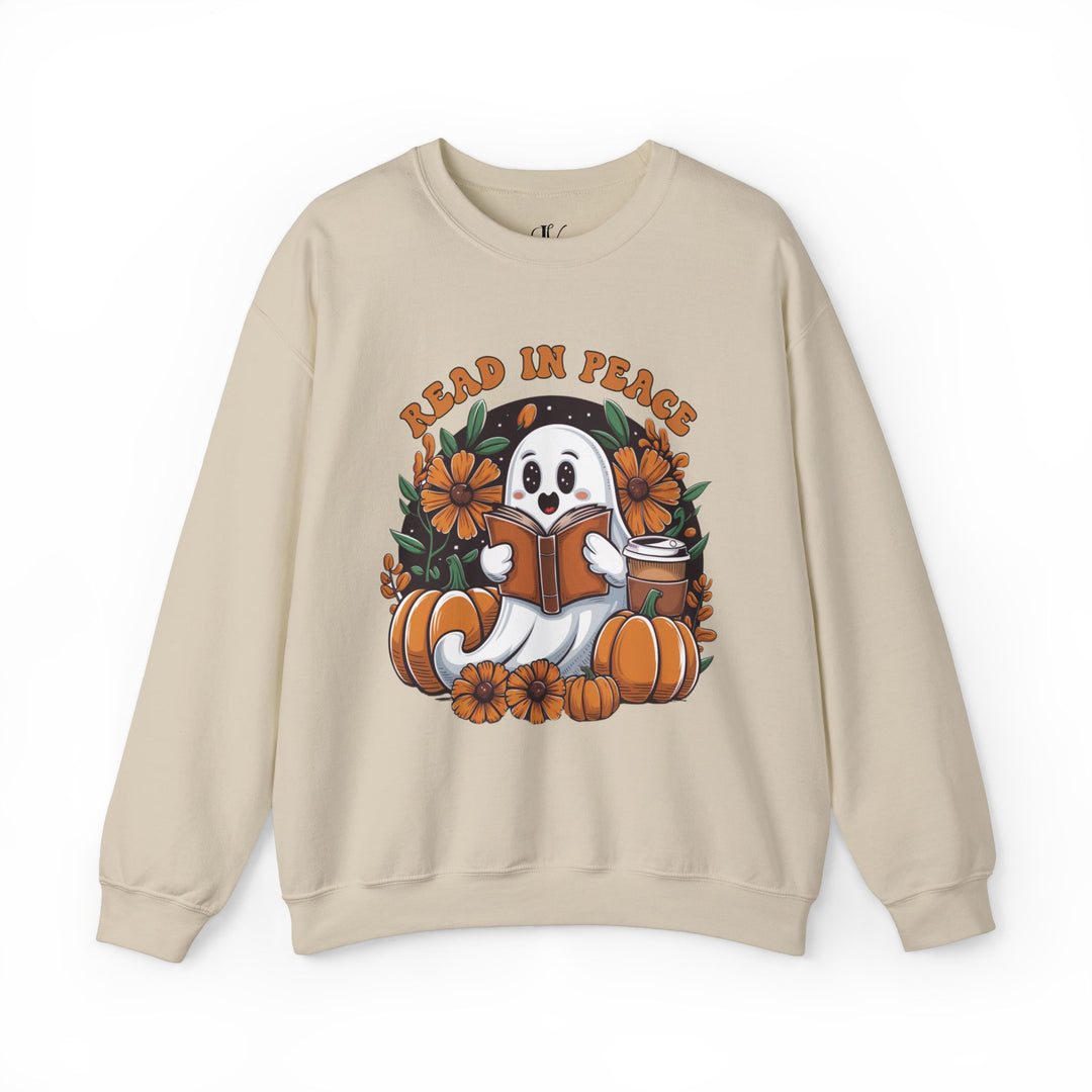 "Read In Peace" Cute Ghost Halloween Reader Sweatshirt