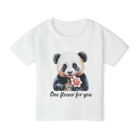 Panda Toddler T-shirt with 'One flower for you' Kids clothes Printify White 2T