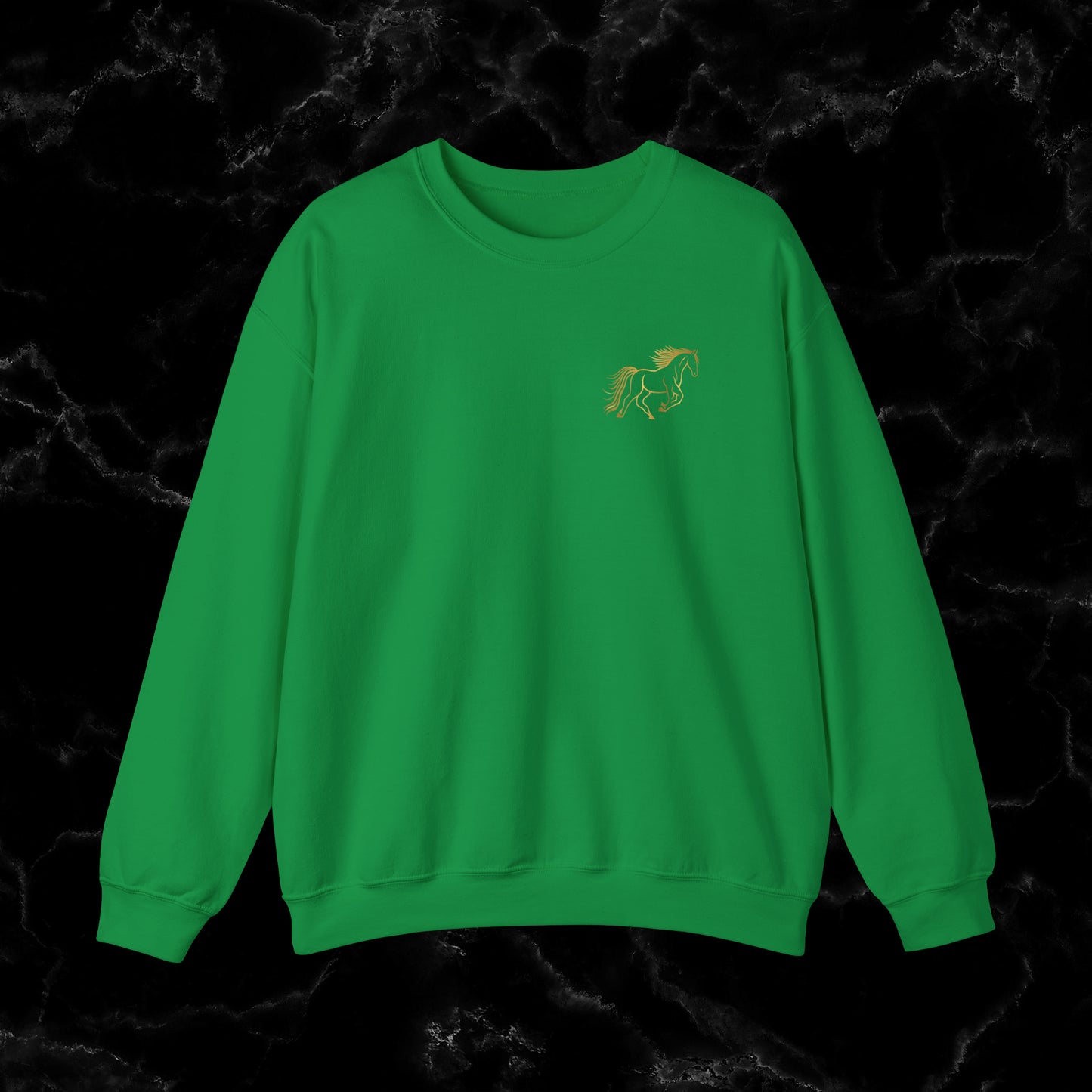 Personalized Horse Sweatshirt - Gift for Horse Owner, Perfect for Christmas, Birthdays, and Equestrian Enthusiasts Sweatshirt S Irish Green 