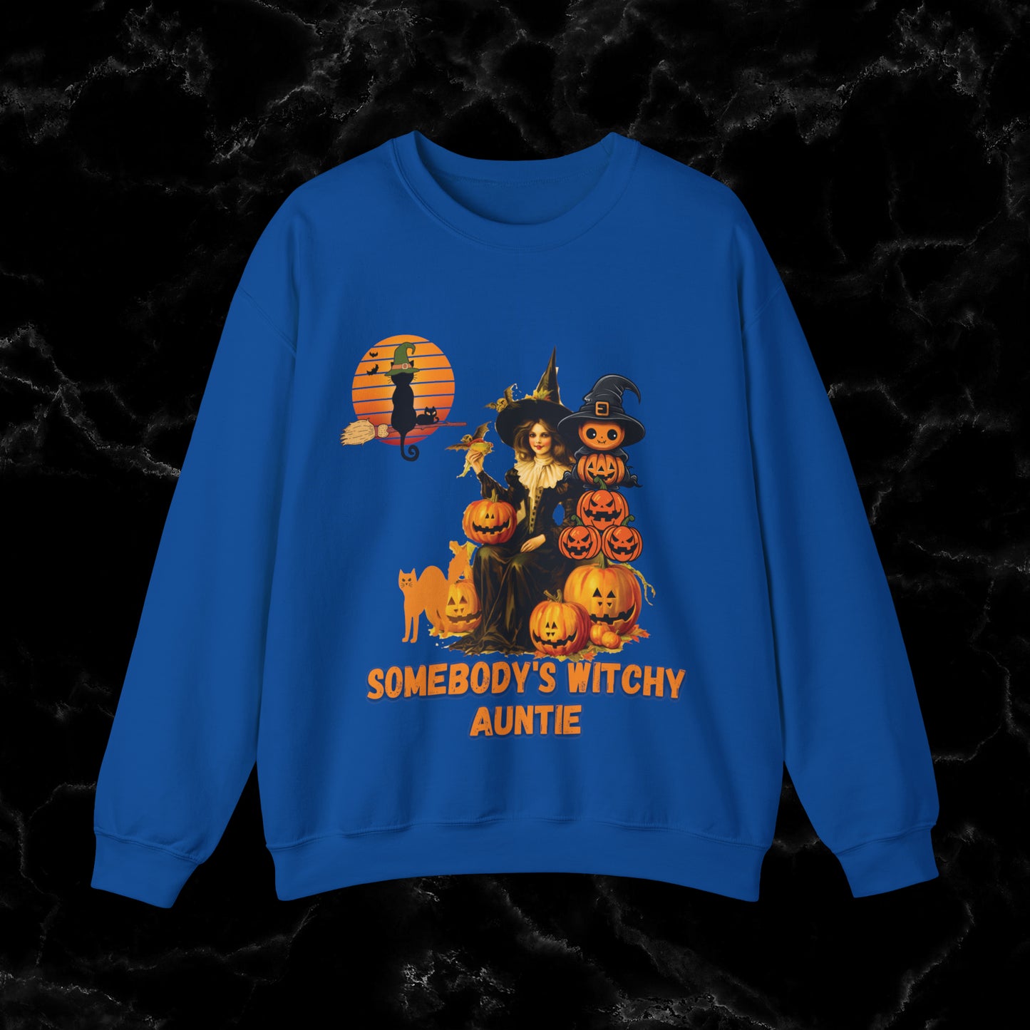 Somebody's Witchy Auntie Sweatshirt - Cool Aunt Shirt for Halloween Sweatshirt S Royal 