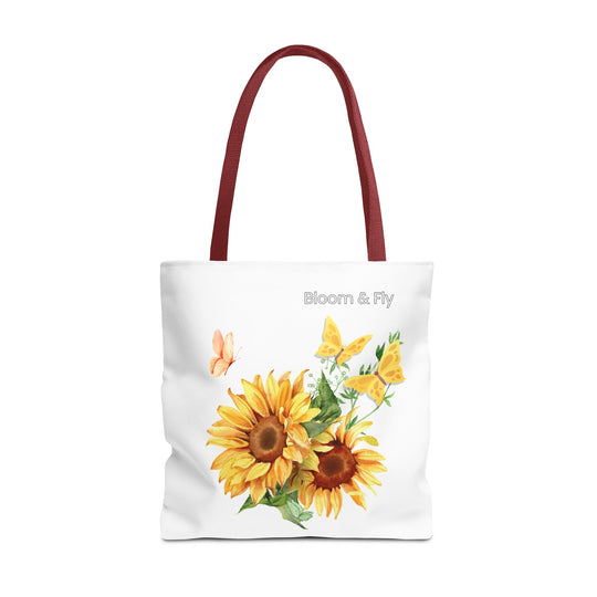 Sunflower Tote Bag - Nature Lover's Floral Shopping Bag Bags Printify 18" × 18'' Red