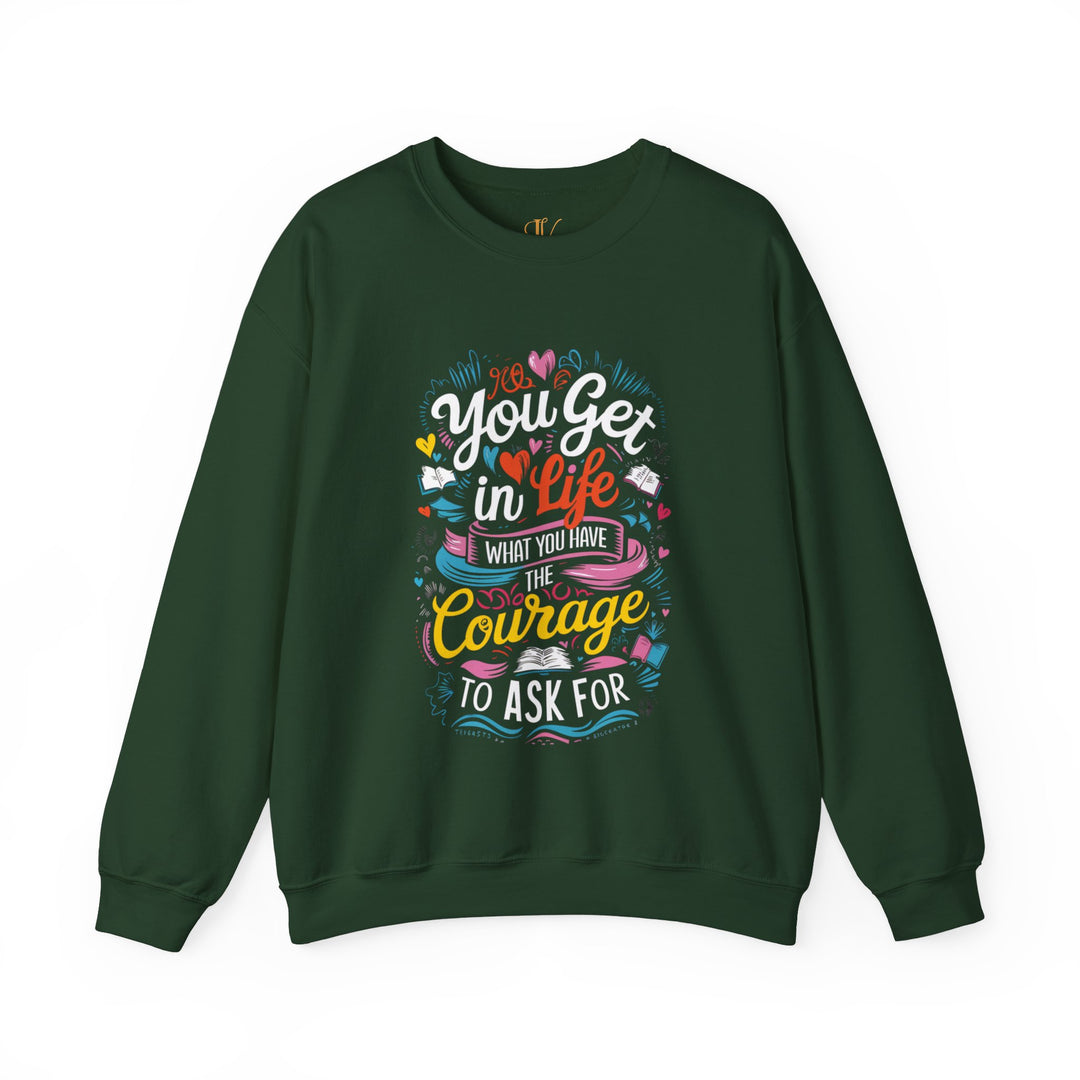 Motivational Quote Crewneck Sweatshirt Sweatshirt Printify S Forest Green