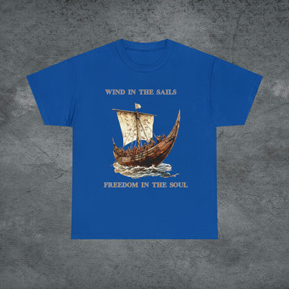 Viking Cruise Unisex Heavy Cotton Tee - Perfect Cruise Time Fashion, Wind In The Sails T-Shirt Royal S 