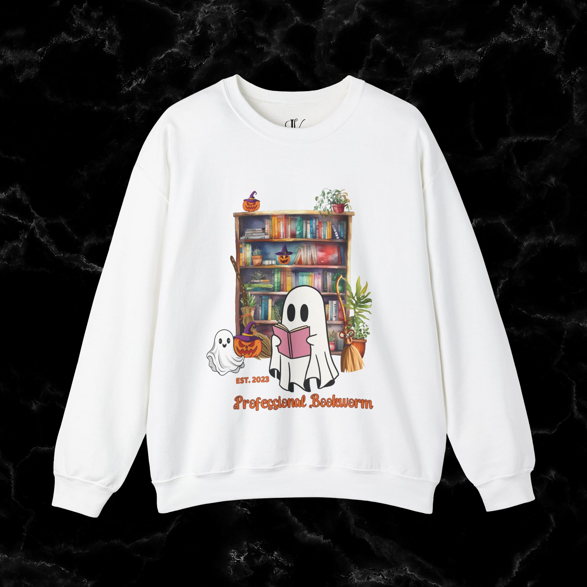 Witchy Gifts for Book Lover Cottagecore Pumpkin Witch Sweatshirt - Bookworm Back To School Reading Fall Sweater, Perfect Present for Bookworm Aunt's Birthday Sweatshirt S White 