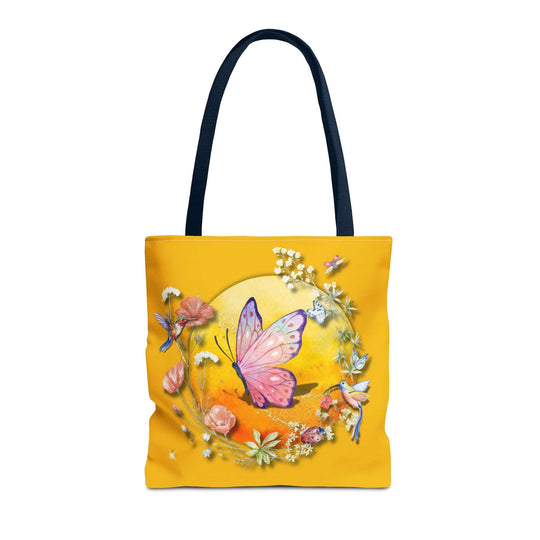 Watercolor Butterfly Tote Bag Bags Printify 16" × 16'' Navy