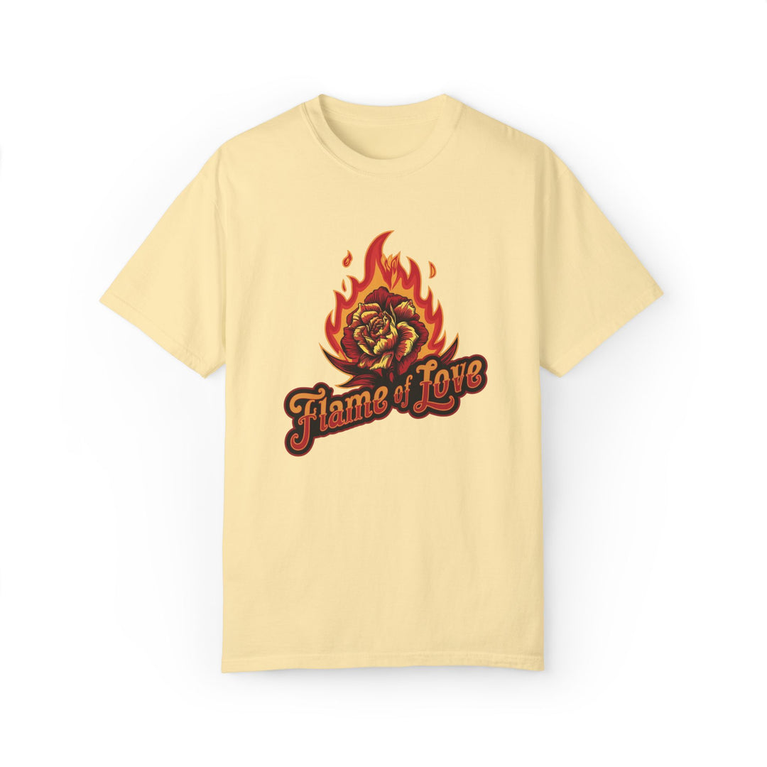 Flame of Love Unisex T-shirt with Rose T-Shirt Printify Banana S