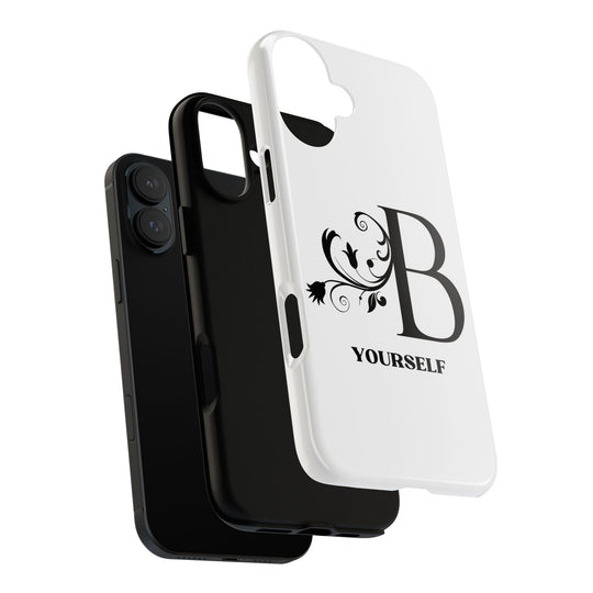 Floral Initial Tough Case - Be Yourself Phone Cover Phone Case Printify