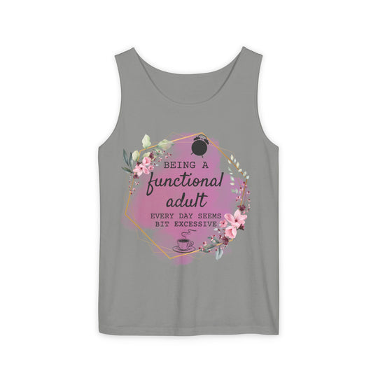 Tank Top: Humorous and Relatable Adulting Tank Top Printify Granite S