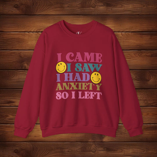 I Came, I Saw, I Had Anxiety: Funny Sweatshirt