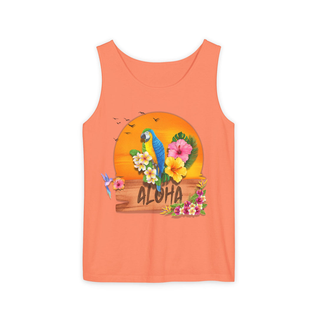 Tropical Parrot Aloha Tank Top Tank Top Printify Melon S