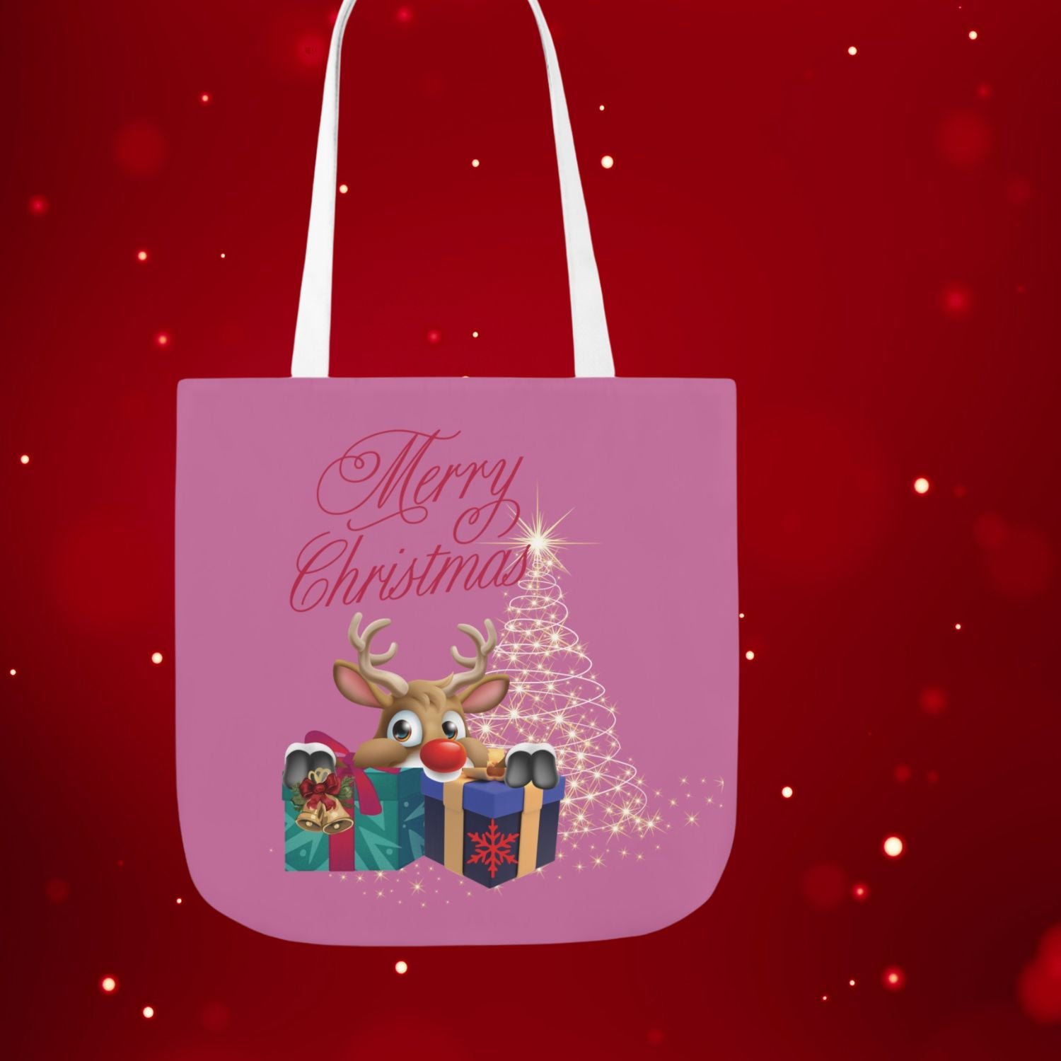 Christmas Tote Bag | Family Gift | Reindeer Stylish Holiday Carryall Accessories   