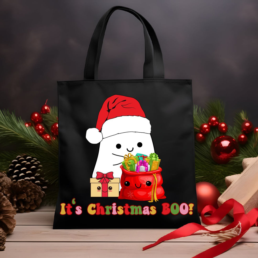 Spooktacular Season: Retro Ghost Christmas Tote Bag (Imagin Vibes) Accessories   
