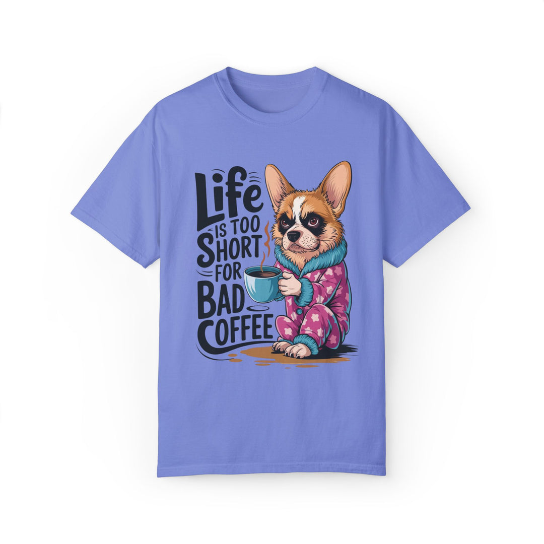 Cartoon Dog Coffee Lover T-shirt T-Shirt Printify Flo Blue S