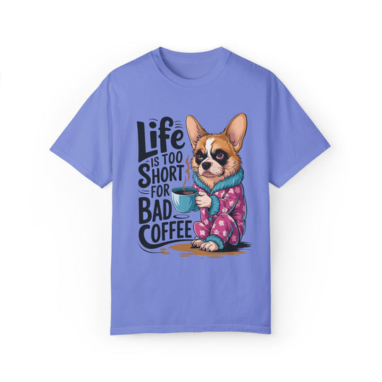 Cartoon Dog Coffee Lover T-shirt T-Shirt Printify Flo Blue S