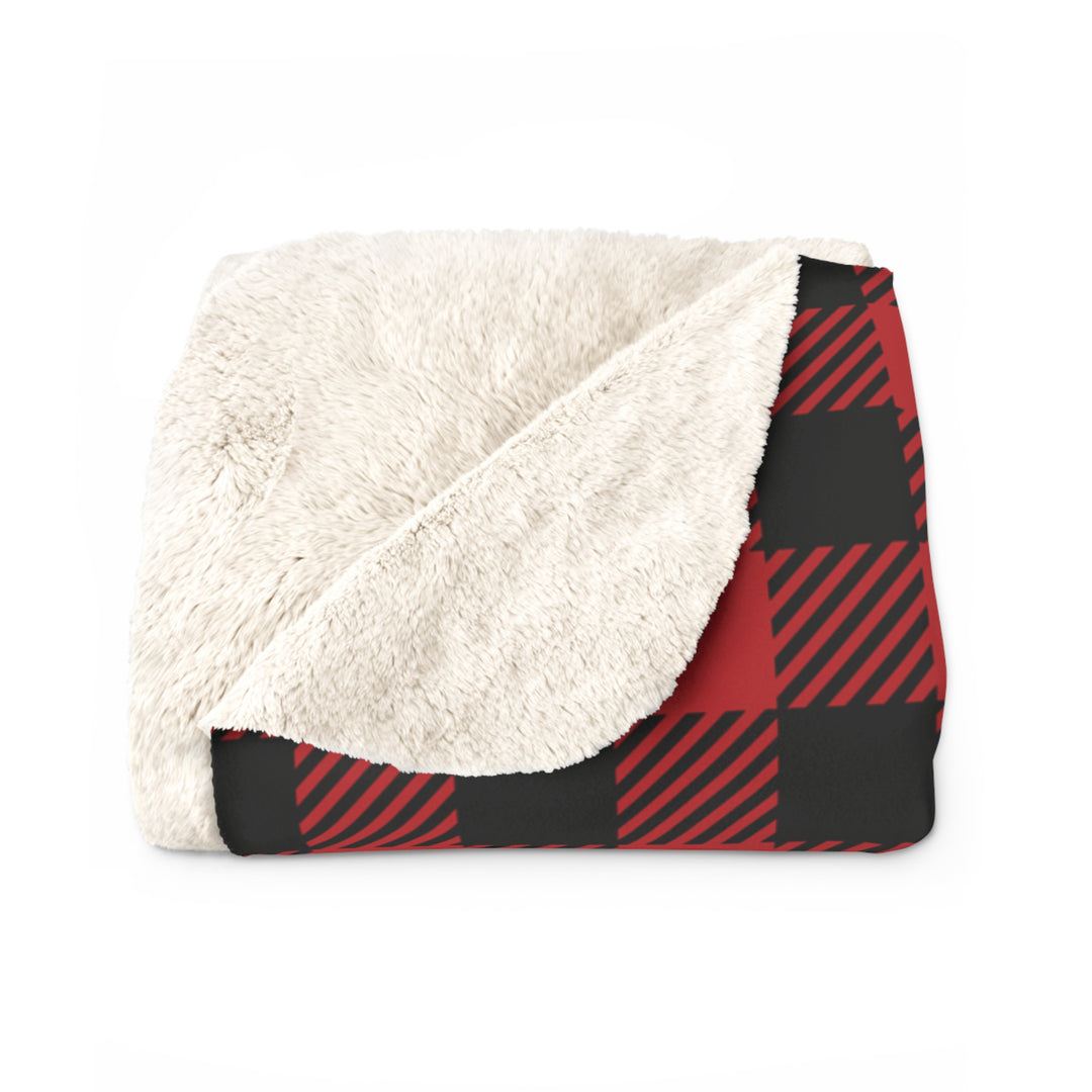 Sherpa Fleece Blanket - Buffalo Check Pattern