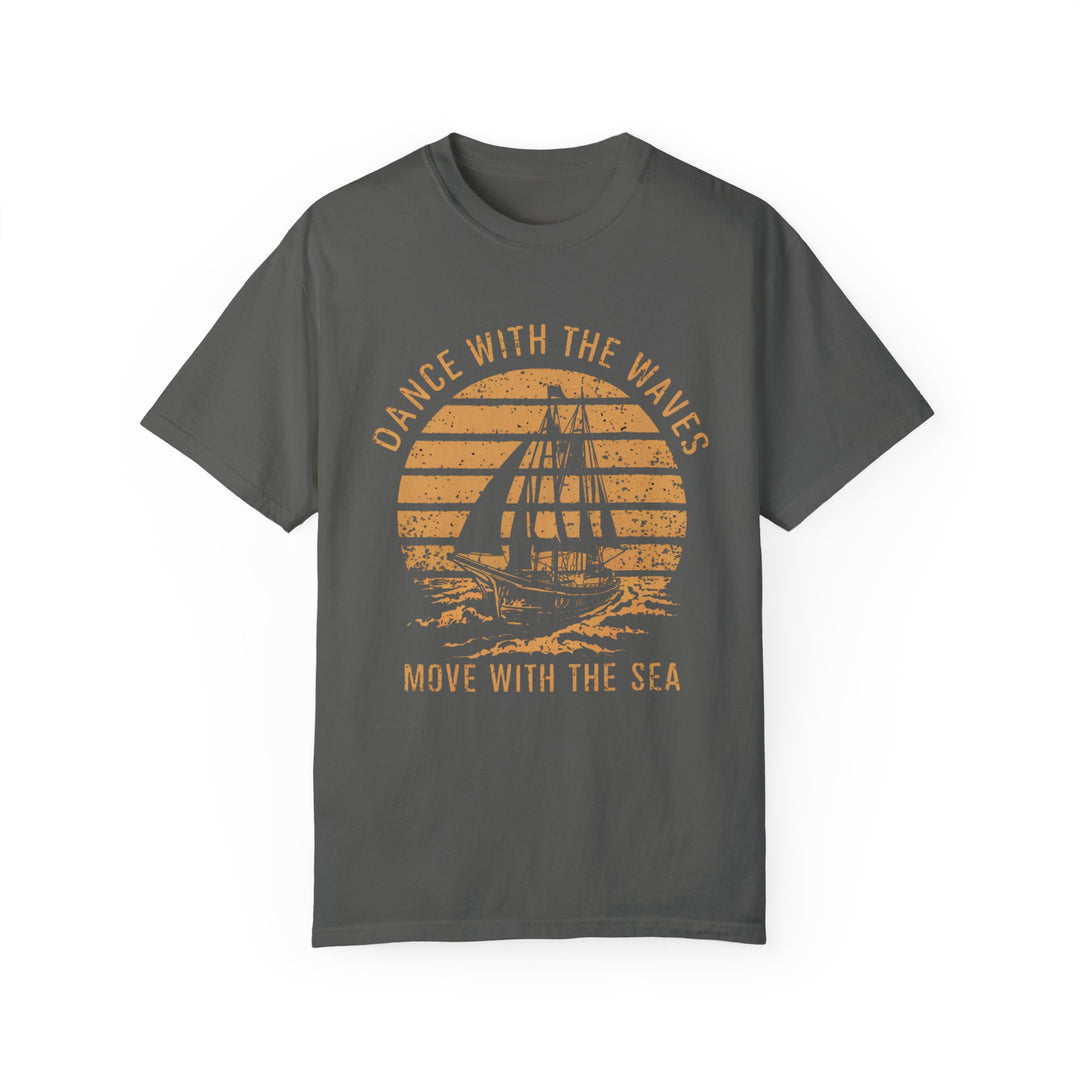 Motivational Sailboat Sunset Unisex T-shirt T-Shirt Printify Pepper S