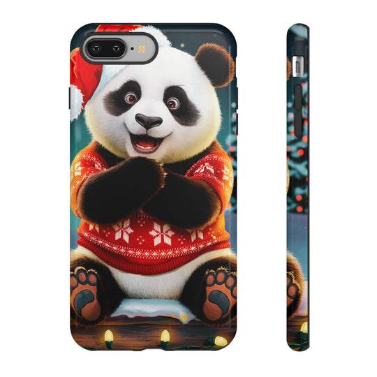 Phone Case - Festive Christmas Panda in Sweater Phone Case Printify