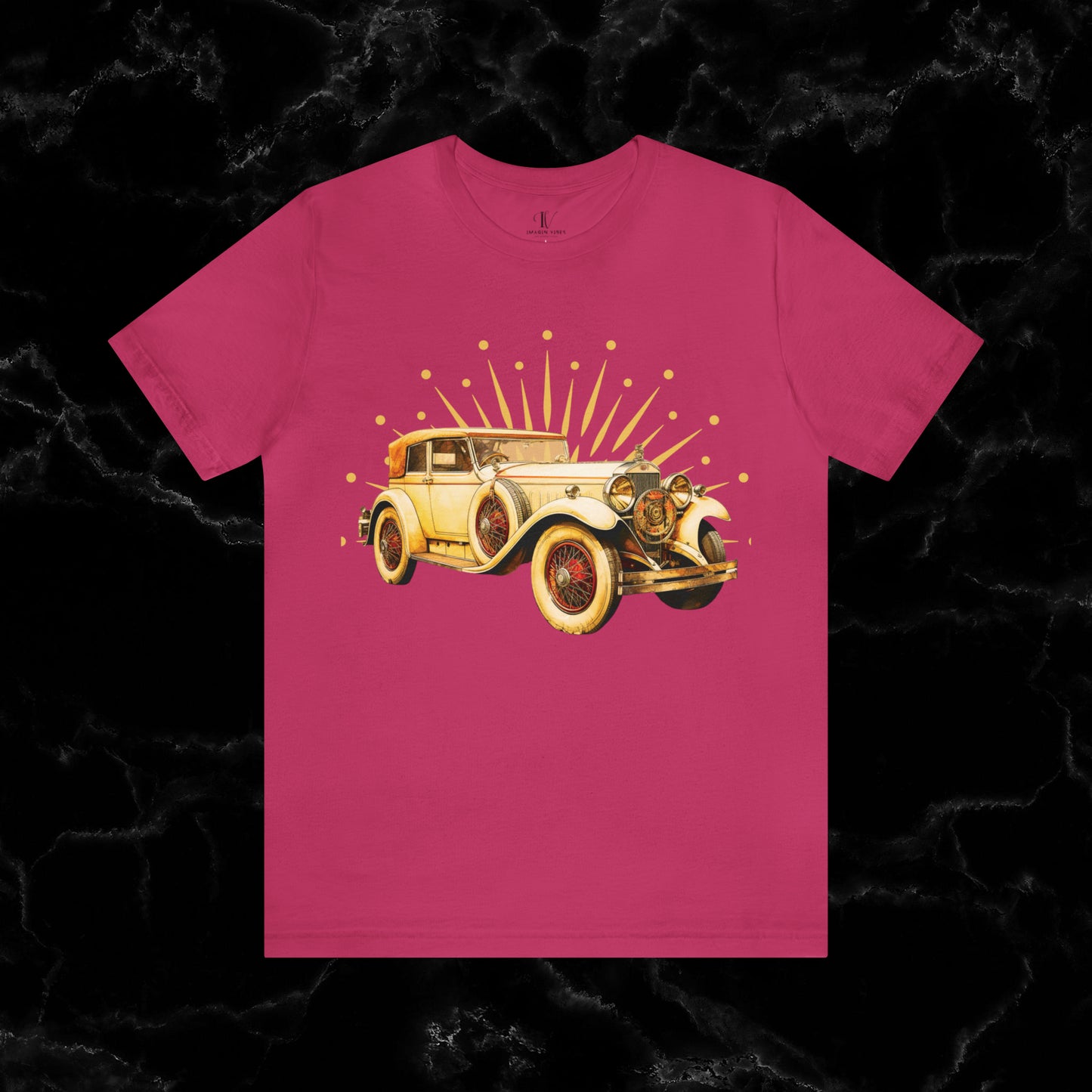 Vintage Car Enthusiast T-Shirt with Classic Wheels and Timeless Appeal T-Shirt Berry S 