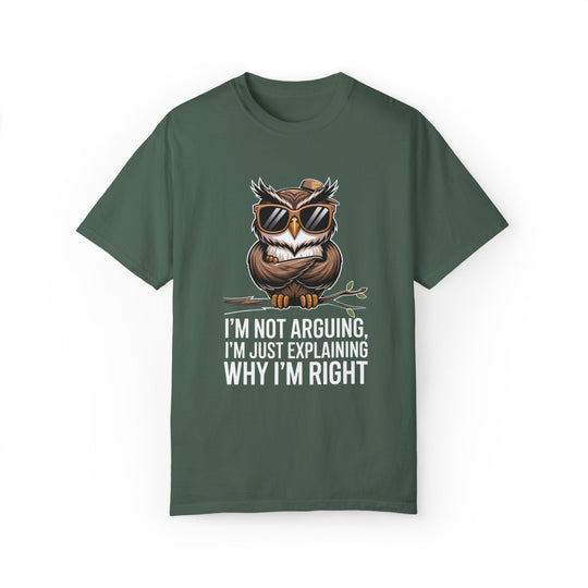 Owl T-Shirt - I'm not arguing, I'm just explaining why I'm right T-Shirt Printify Blue Spruce S