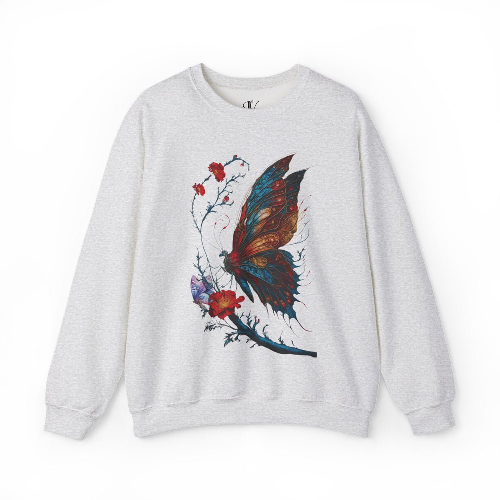 Vintage Butterfly Sweatshirt Sweatshirt Printify S Ash