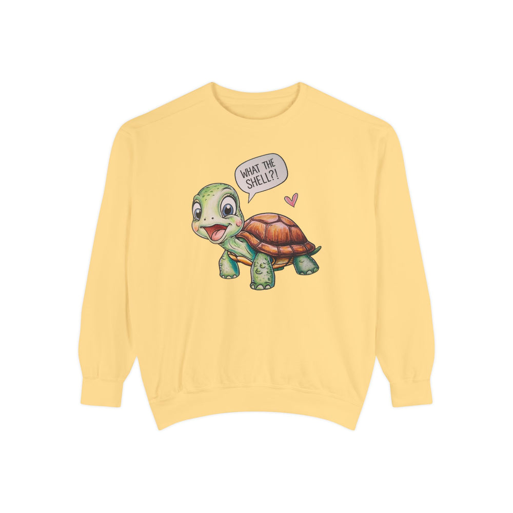 Turtle What The Shell Sweatshirt Sweatshirt Printify Butter S