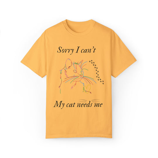 Cat Lover T-shirt - Sorry I can't My cat needs me T-Shirt Printify Citrus S