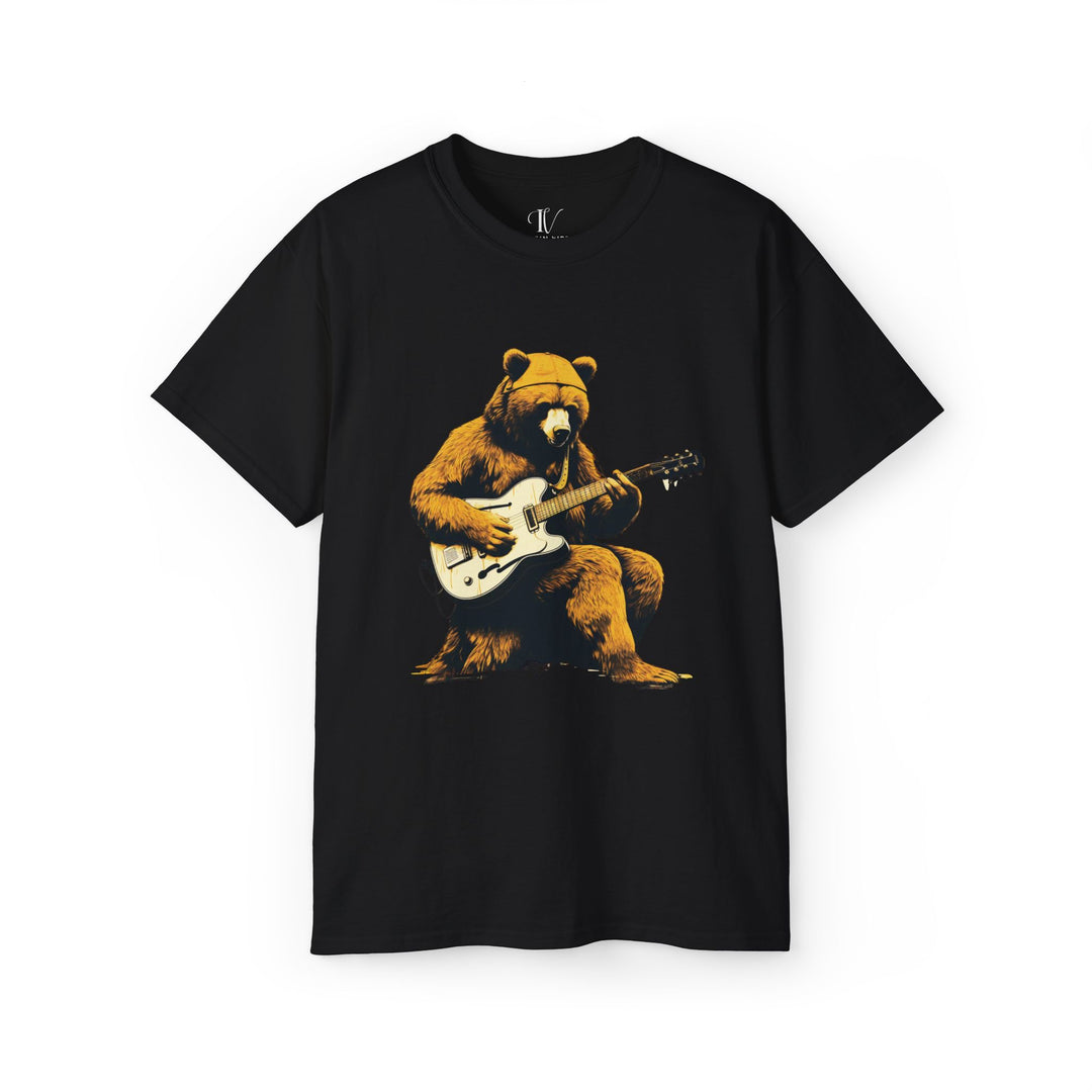 Bear Guitar Tee T-Shirt Printify Black S