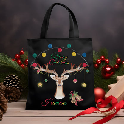 Christmas Tote Bag | Family Gift | Reindeer Stylish Holiday Carryal Accessories   