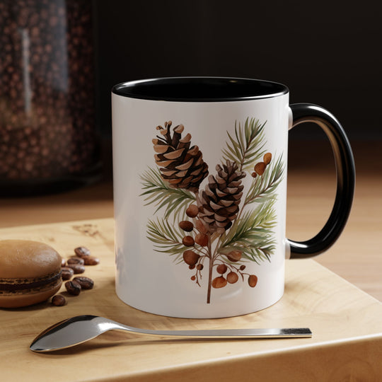 Pine Cone & Branch Accent Coffee Mug