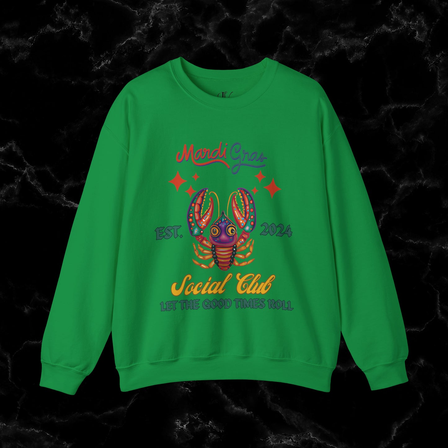 Mardi Gras Sweatshirt Women - NOLA Luxury Bachelorette Sweater, Unique Fat Tuesday Shirt, Louisiana Girls Trip Sweater, Mardi Gras Social Club Style Sweatshirt S Irish Green 