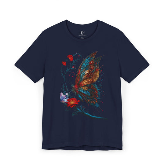 Butterfly Tee - Nature-inspired Unisex Jersey T-Shirt Printify Navy XS