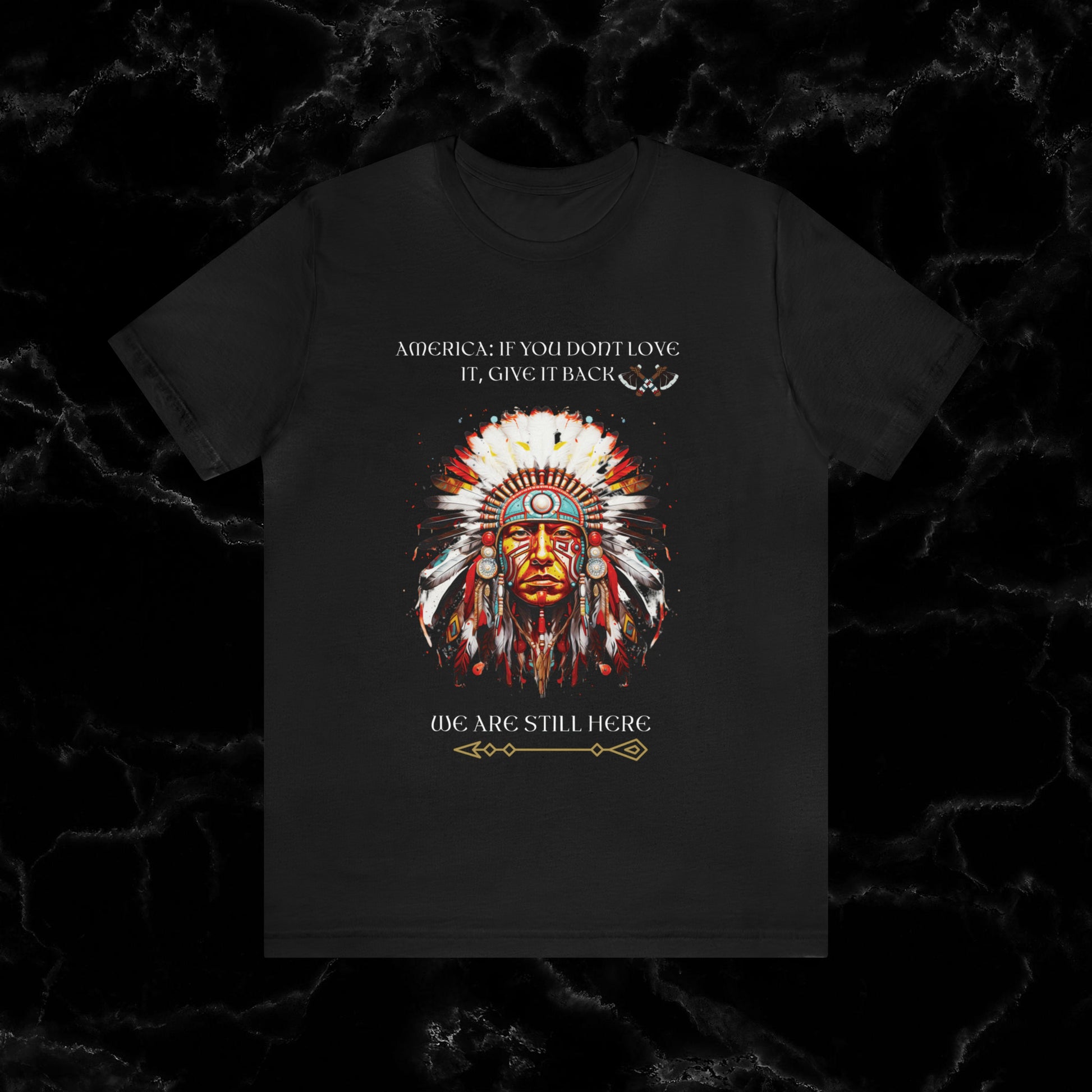 America Love it Or Give It Back Vintage T-Shirt - Indigenous Native Shirt T-Shirt Black S 