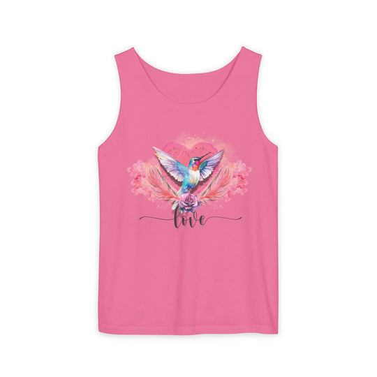 Hummingbird Love Tank Top Tank Top Printify Crunchberry S