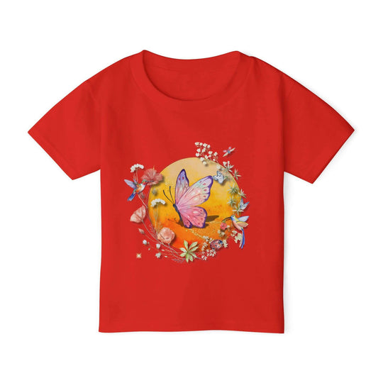 Toddler T-shirt - Cute and Whimsical Butterfly Kids clothes Printify Red 2T