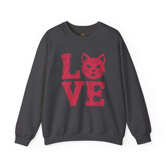 Cat Love Sweatshirt - Vintage Distressed